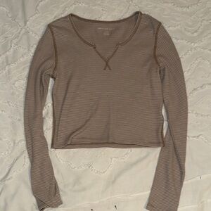 American Eagle Striped Long Sleeve Top